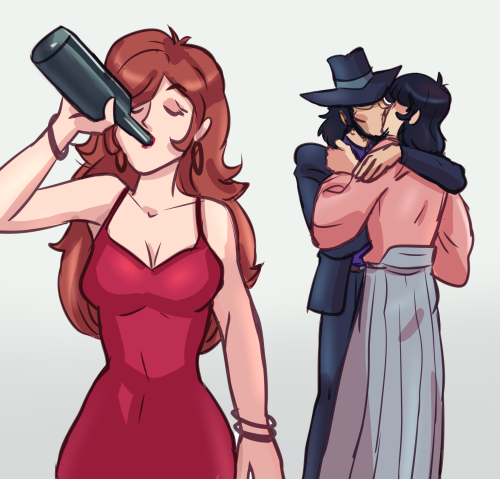 Fujiko drinks for JiGoe happiness meme redraw which my friend suggested