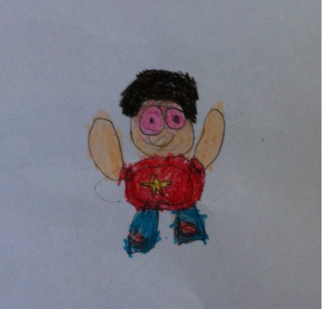 My little sister drew Steven and Balloon Amethyst. For some reason she didn&rsquo;t