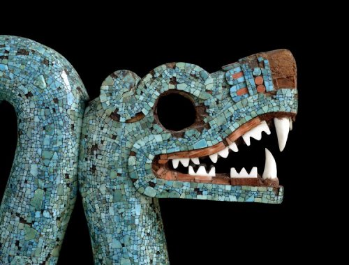 theancientwayoflife:~The Turquoise Mosaic (Pectoral).Culture/period: Mixtec/AztecDate: 1400-1521Exca