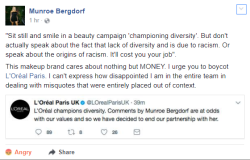 diversehighfantasy: I know it’s Force Friday, but this needs to be what we’re talking about today. Munroe Bergdorf is a Black trans woman and activist who was awarded a contract with L’Oreal Paris earlier this week. She was set to be the first trans