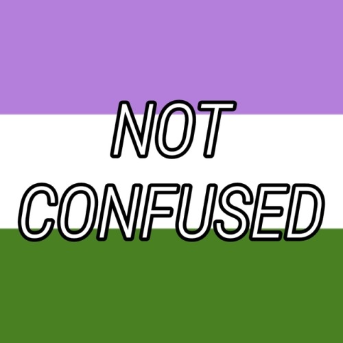 genderqueerpositivity: (Image description: six images with the genderqueer flag as a background and 