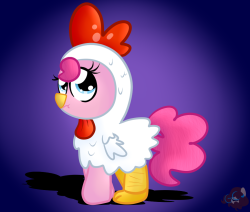 ask-fillypinkiepie:  Chicken *-*  costume! xD  halloween asks maybe? :3  x3