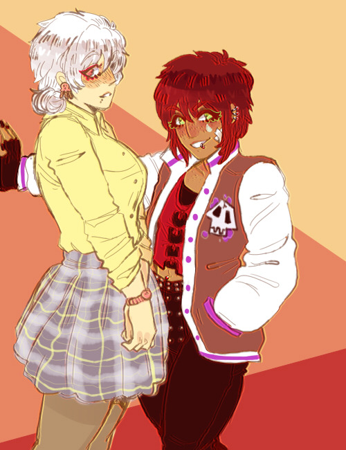 koujakuandthediamonds:    ghostfauna said: how would cheer au mizuki and clear look like as girls ? :O  i am So Glad you asked…………………………….. 