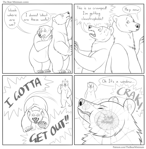 bearlyfunctioning:  The Bear Minimum as: Popular square webcomic W..wha… what?? What is going on?!   ʕ•͡ᴥ•ʔ;;