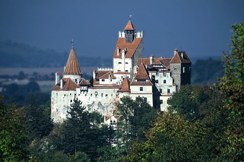 Bran castle Surrounded by an aura of mystery and legend and perched high atop a 200-foot-high rock, 