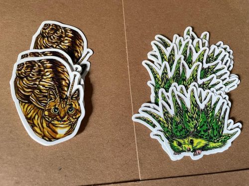 These two #sticker designs are available exclusively at @popofcolor_artFeaturing my #snail #cat an