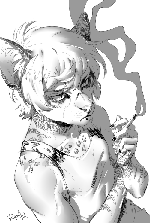 sketch-commissions with smoking guys