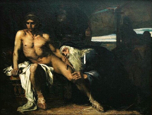 Priam demandant à Achille le corps d’Hector.1876. Oil on Canvas. 114 x 146. Musé