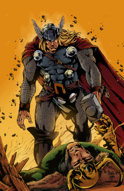 herochan:  Thor vs. Loki  Pencils by Marcio Abreu  Inks by Rich Cardoso  Colors by Hitotsumami