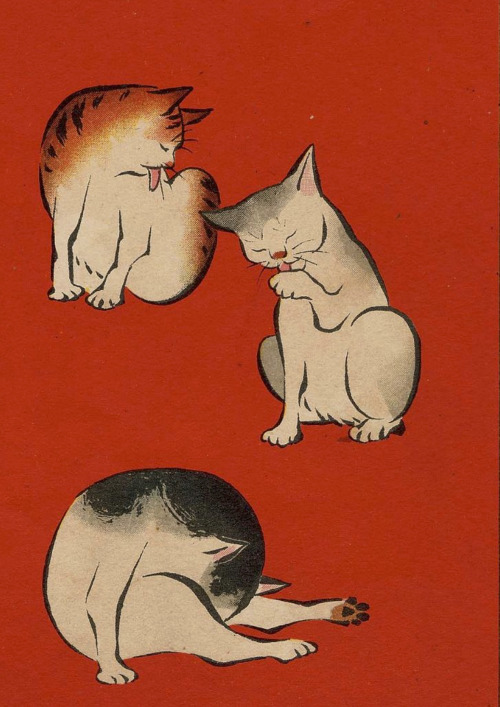 clawmarks:Artist Unknown - Quiet Cats (Kansan naru neko) - 1908