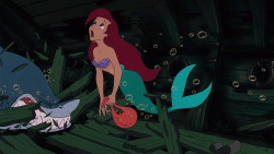 animentality: itswalky:  gradlifethrugifs:  pureimagineering:  Here’s one of the reasons I don’t buy the cynical interpretation that Ariel gives up her identity for a man.   This screencap comes from her introductory scene.  She’s searching through