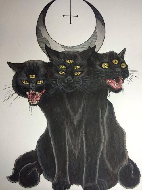 Tea aka Tea Cake aka Tea Cake Art (British, b. Croydon, London, England) - Cerberus Cat, Paintings