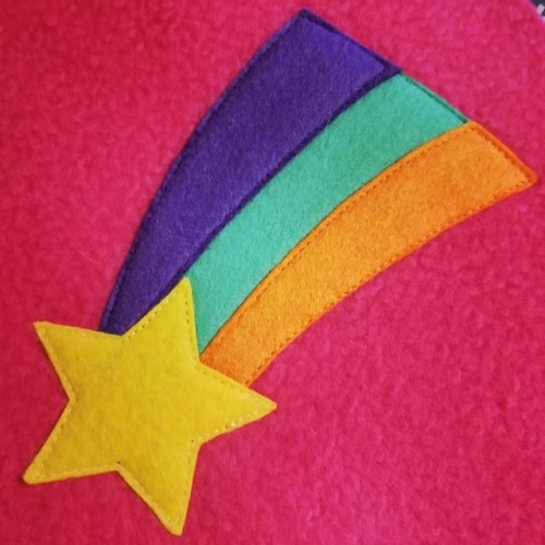 Working on some scoodies lately, here&rsquo;s a detail shot of the applique work for a Mabel Pin