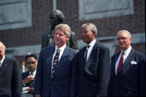 President William J. Clinton with Nelson Mandela at the Philadelphia Freedom Festival. 7/4/1993.
-from the Clinton Library