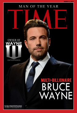 Themjt:  Ben Affleck/Bruce Wayne Time Magazine Fan-Artby: Marv J. Thompson.