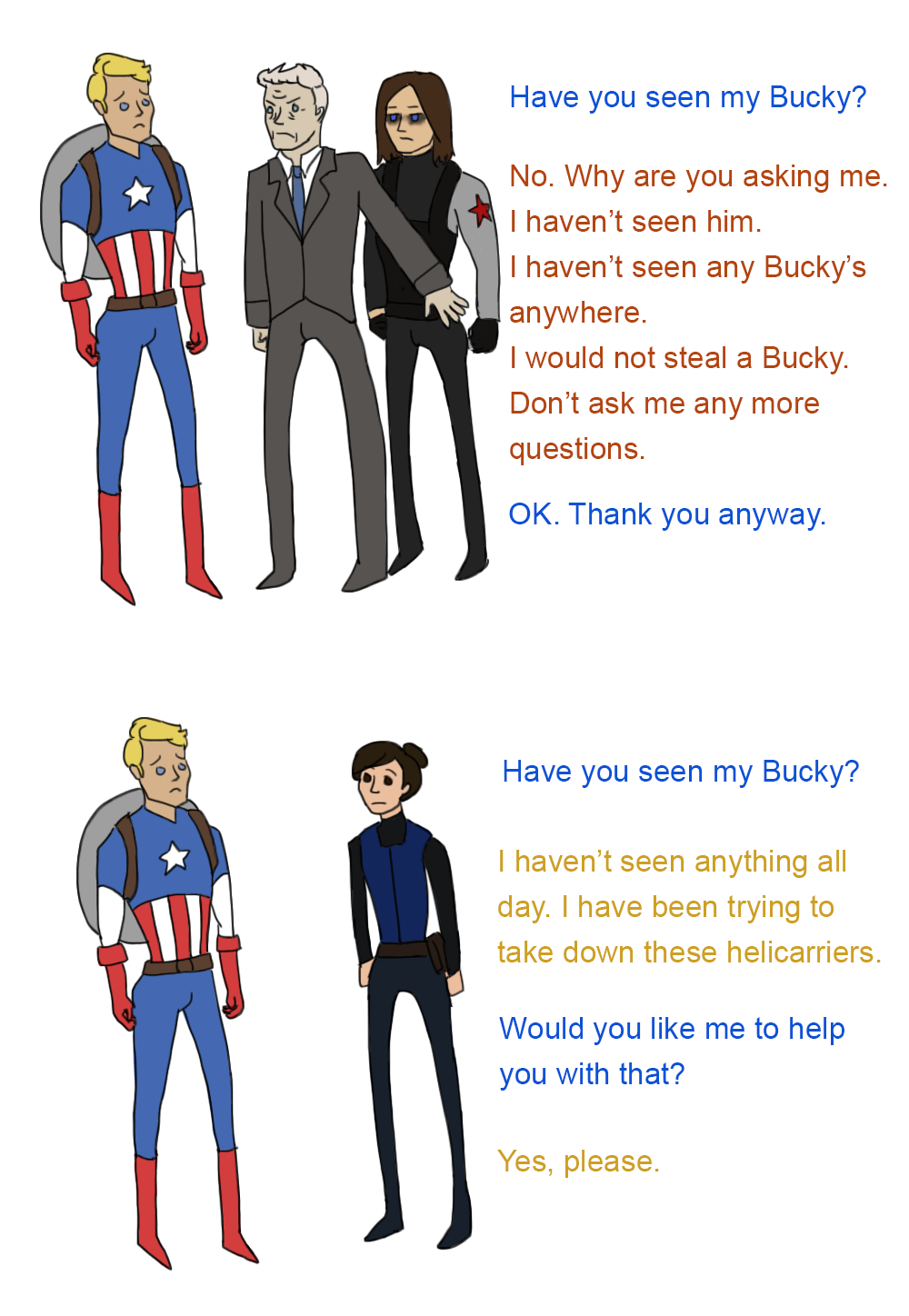 avengersonna:  buckybernes:  foxywinchester:  i want my hat back more like the exact