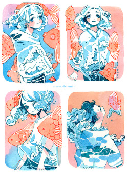 maruti-bitamin:  Mini paintings ink + watercolourAvailable