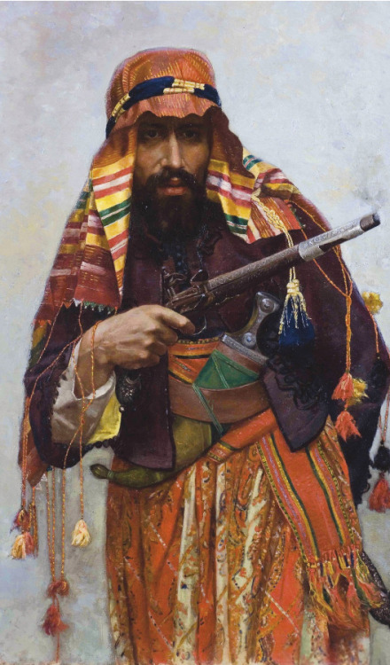 Artist uknown (but it’s from the 19th Century Italian School) - An Arab Warrior