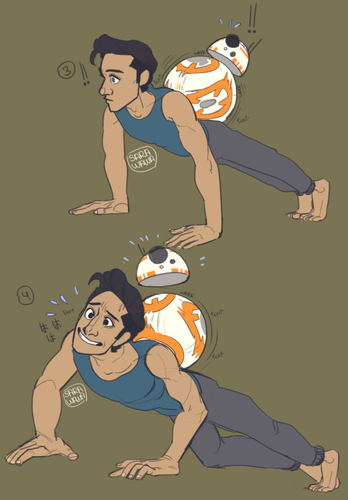 sara-wawa:Poe working out with BB8 but that’s just a bad ideait’s like one of those work outs when s