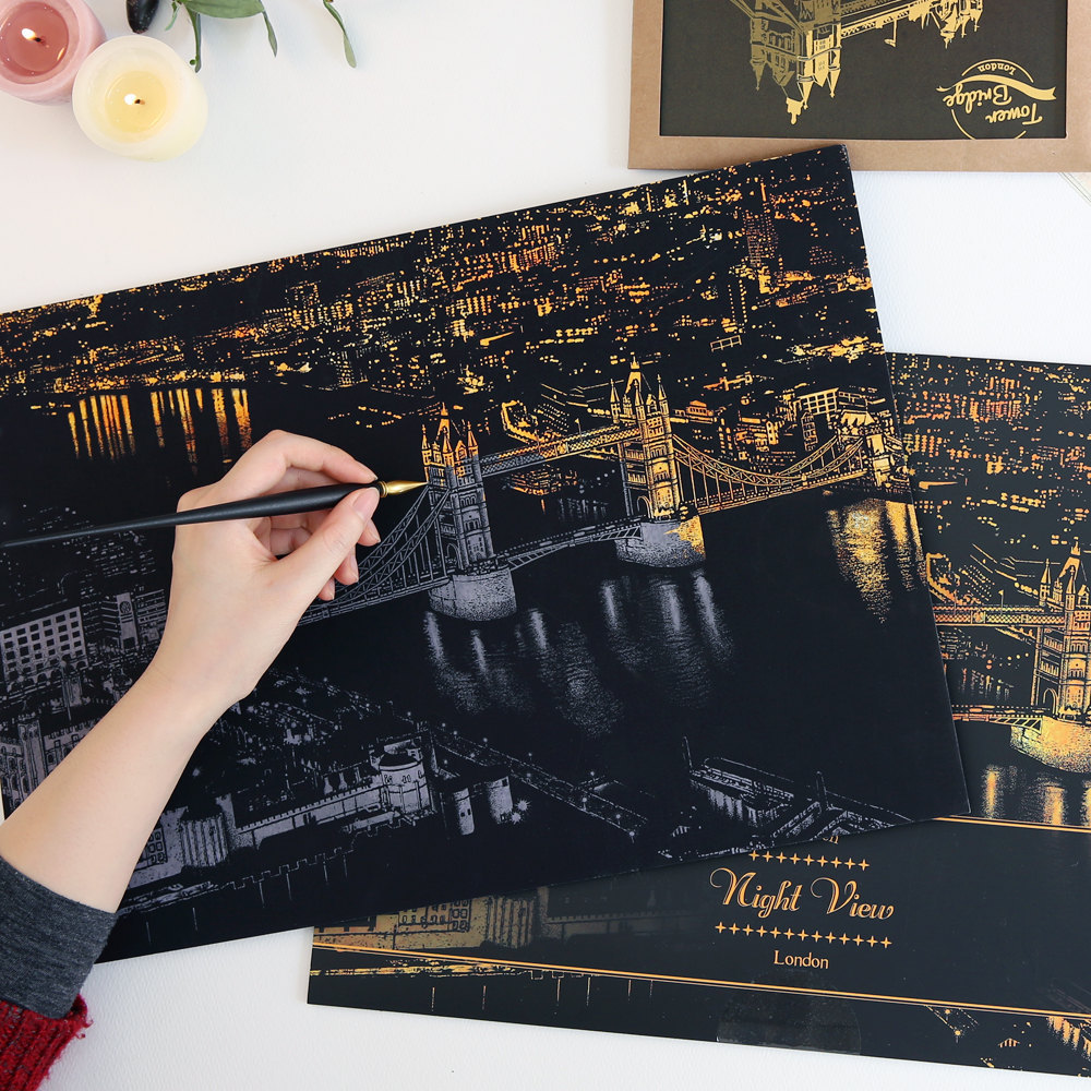 culturenlifestyle:New DIY Cityscape Scratch Art by Lago Design Seoul-based studio