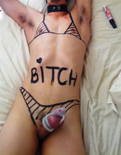 Faggotshavechoresnotrights:  My Little Bitch.  