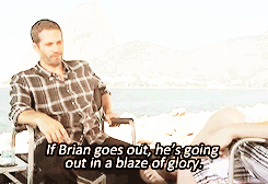 fastfranchise:  Requested by strikerhercules  If Brian goes out, he’s going out