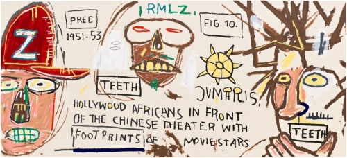 le-jaune: JEAN-MICHEL BASQUIATHOLLYWOOD AFRICANS IN FRONT OF THE CHINESE THEATER WITH FOOTPRINTS OF 