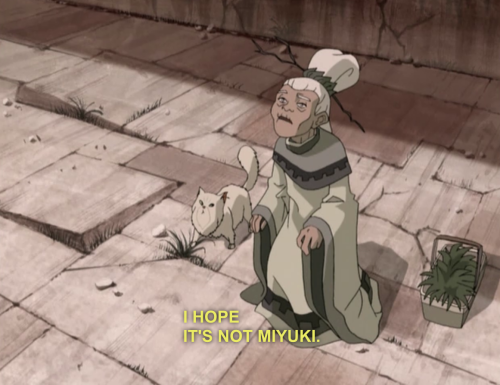 legion-of-scouts-and-monsters:  aragingunicorn:  me in 50 years   I want to know what Miyuki did to piss off the fire nation the first time  Cat Avatar confirmed