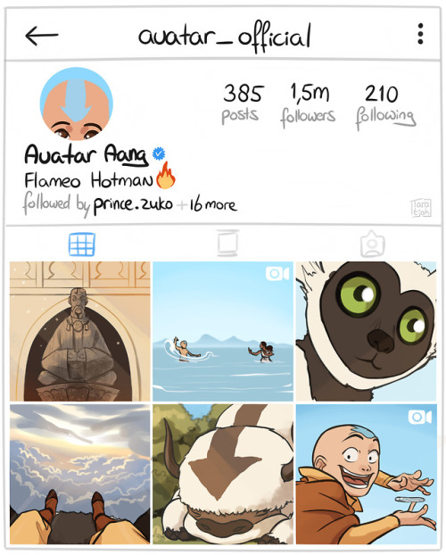 taratjah: Avatar Instagram AU. Everything is the same, but there is Instagram somehow. Partially did