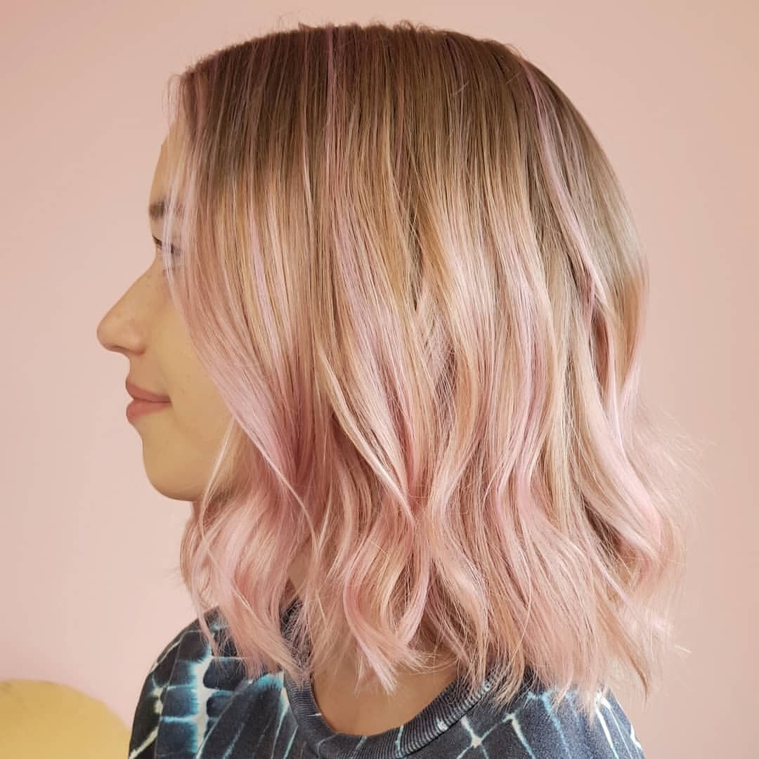 Blondies — Balayage a pastel pink This style is...