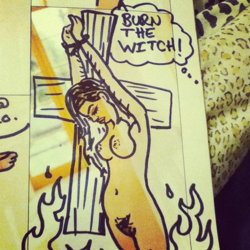 royallyoily:  One time, I did a bunch of drugs and drew all over an old playboy magazine.