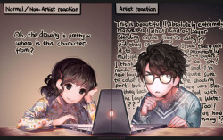 kawacy: normal people vs artistwhen looking at good arts.. (me and my sister | colored version) 