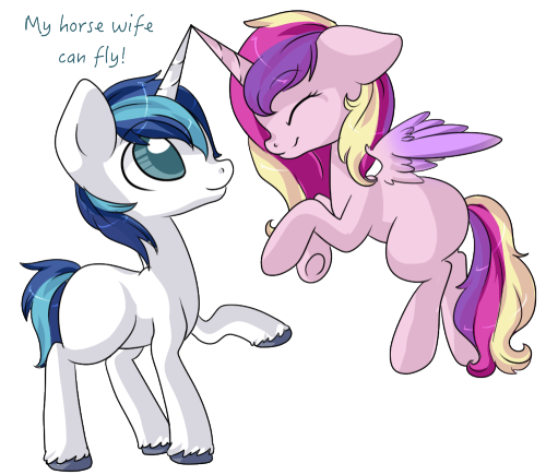 coolmyassholeburnsthings:  anthonysclopbox2:  mlphappyhour:  askyellowsprite:  bubblepopmod:  The adventures of shining and his horse wife. Bonus:   fuck….  ow…my hurt  To cute  Way to cute.  Rebageling again cus damn that’s cute <3