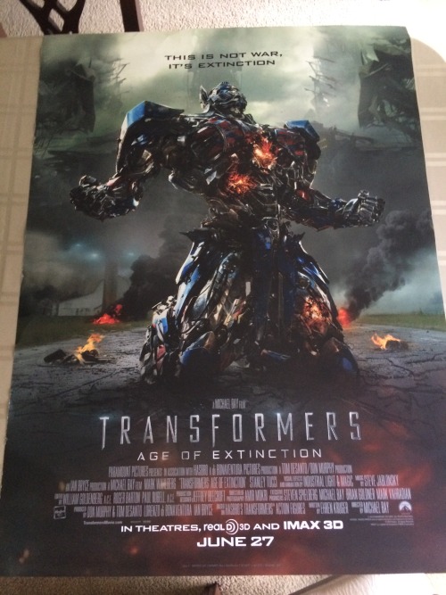 pithyrhyme:The second giveaway is a legit Transformers: Age of Extinction poster. It’s from th