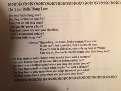 Just a friendly little reminder that my grandma is kinky and dirty as shit. She sent me two songbooks full of dirty jokes and rhymes and limericks from Iris and Rose&rsquo;s album, Wild and Thorny.