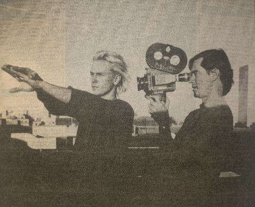 kjgvgdbkbkje:  Rare photo of River Phoenix and Gus Van Sant, 1991 (Gus Van Sant: The Art of Making Movies)