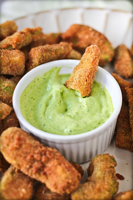 craving-nomz:  Avocado Fries with Cilantro Lime Dipping Sauce