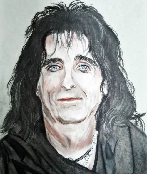 Not so scary Alice.  #myart #art #pastelportraits #rockgodsandothericons #alicecooper #minionmonday 