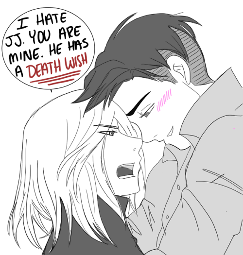 spookydrawz: I keep thinking about JJ flirting with/sexually harassing Beks. And Yuri gets pisssssss