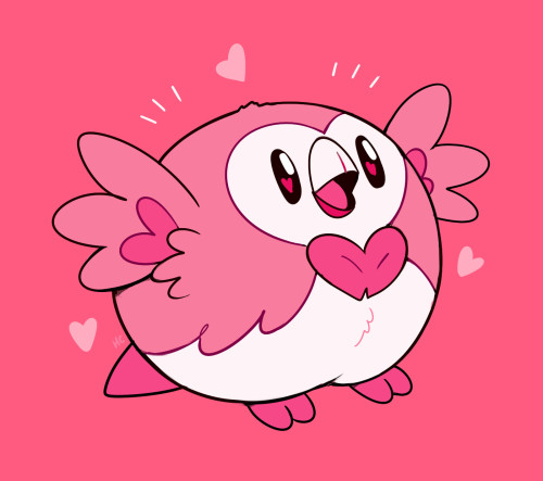 (Comm) A cute little Valentine&rsquo;s rowlet for @supercereal!