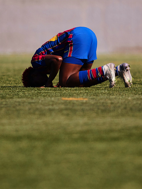 Asisat Oshoala of FC Barcelona celebrates a goal during Primera Iberdrola match between Real Betis a