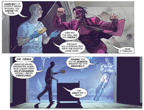 agileo-101: waluwadjet:  countessbatman: Arkham Rogues from Batman/The Shadow #1 -   Scott Snyder, Steve Orlando & Riley Rossmo    when all the villains escape the asylum, they kidnap this guy and takes him to their base. (the gentleman, couldn’t