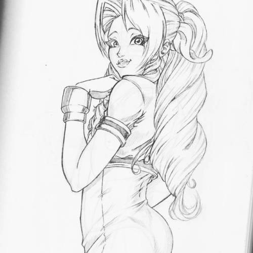 bilcassonato:Aerith from Final Fantasy VII, I’ve been studying a lote, trying to make some s