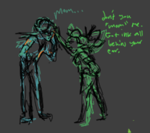 Oc X Canon Pairing Sketches (bez X Spyke & The Silly Fan Kid I Made For Them; Saguaro)