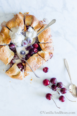 sweetoothgirl:    Sweet Cherry Galette  