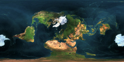 mapsontheweb:Mercator projection with a different centerpoint.