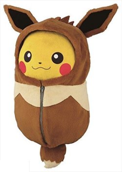 retrogamingblog:Pikachu Eeveelution Sleeping Bag Plushes from the Pokemon Center