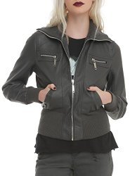 Grey zipper bomber jacket