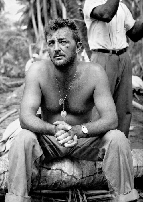 robert-mitchum: Robert Mitchum on the set of Heaven Knows, Mr. Allison, 1957. During the making of