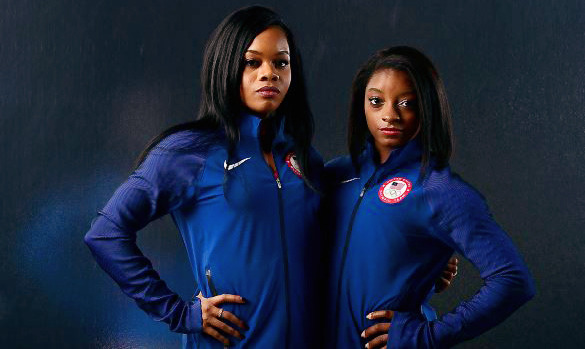 beydulgz:  jordynslefteyebrow:Gabby Douglas and Simone Biles at the Team USA Photoshoot